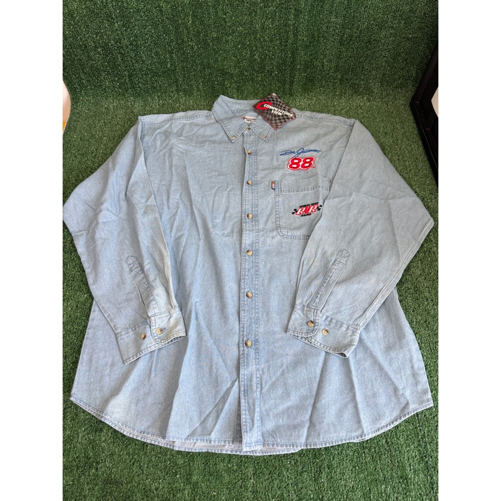 Competitor's View Dale Jarrett 88 Robert Yates Racing Denim Shirt VTG